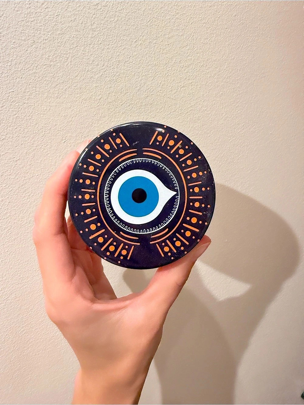 Evil Eye Decorative Geometric Candle Peach Scented